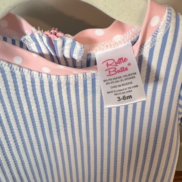 RuffleButts Seersucker Rashguard 3-6 months - Picture 4 of 4